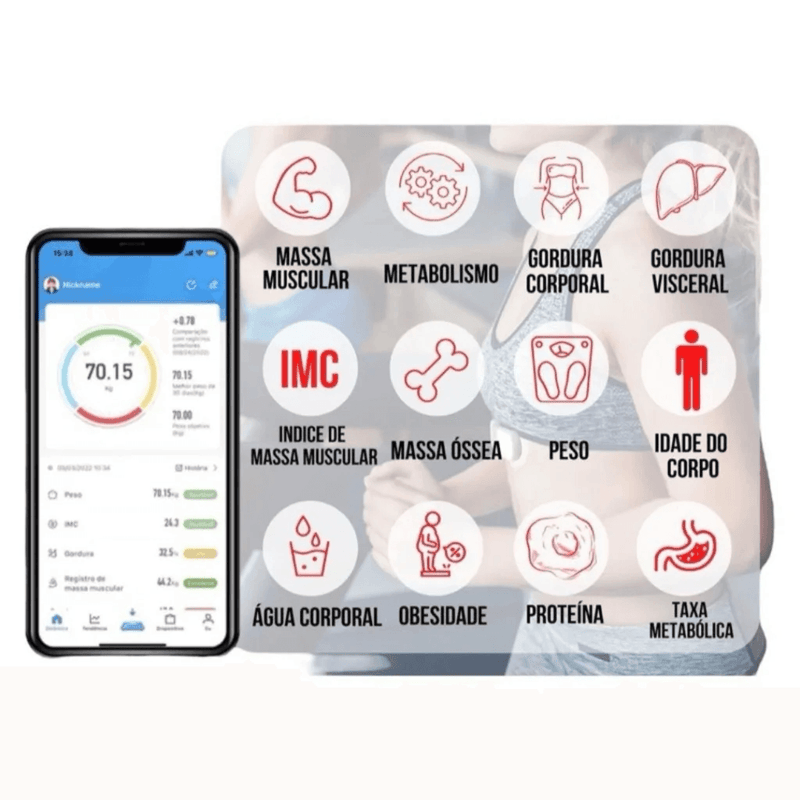 Balança Inteligente com Bioimpedância e Análise Corporal