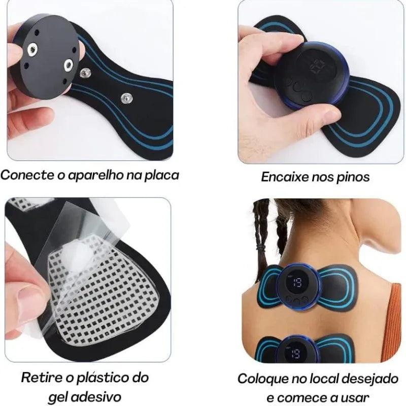 Mini Massageador Portátil Elétrico PulseNeck de Estimulação para Pescoço, Alívio da Dor Muscular Cervical