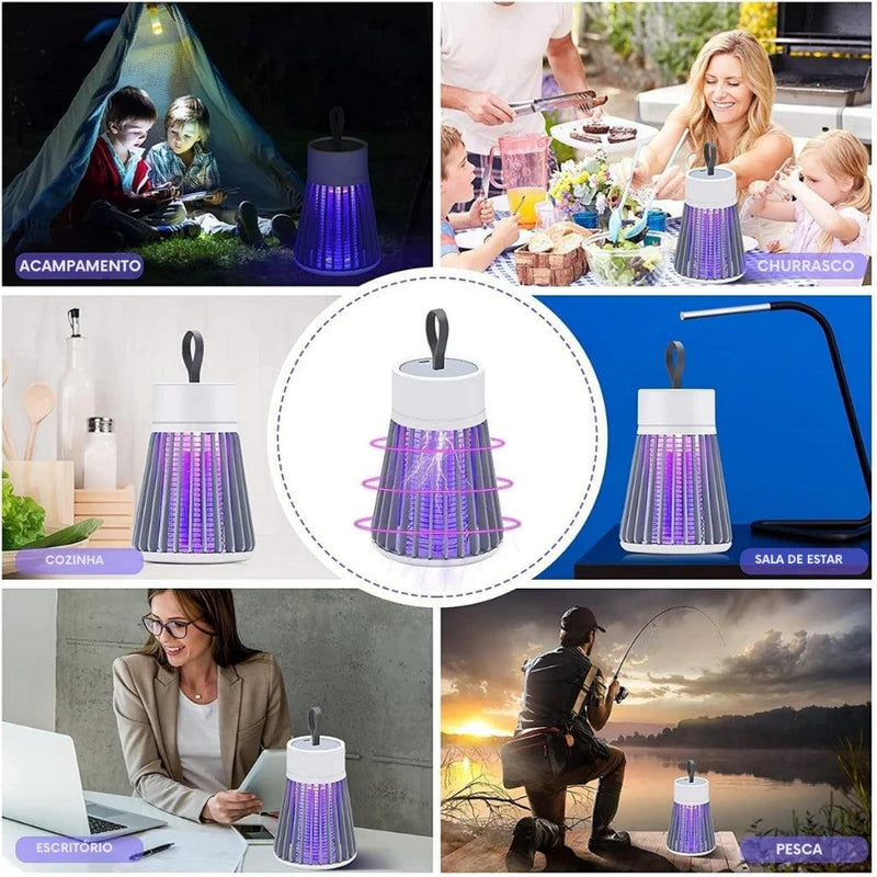 Lâmpada Elétrica Decorativa Anti-Mosquitos – Armadilha Portátil USB