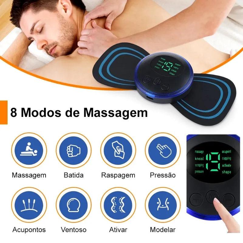 Mini Massageador Portátil Elétrico PulseNeck de Estimulação para Pescoço, Alívio da Dor Muscular Cervical