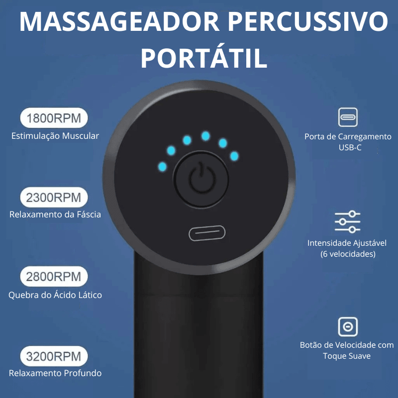 Massageador Elétrico Profissional Portátil para Músculos