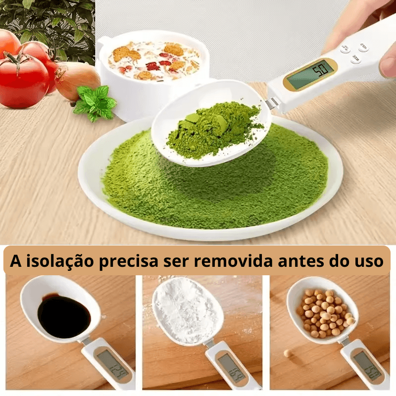 Colher de Pesagem Eletrônica Compacta - Digital, Precisa e Ideal para Cozinha, Academia e Receitas!