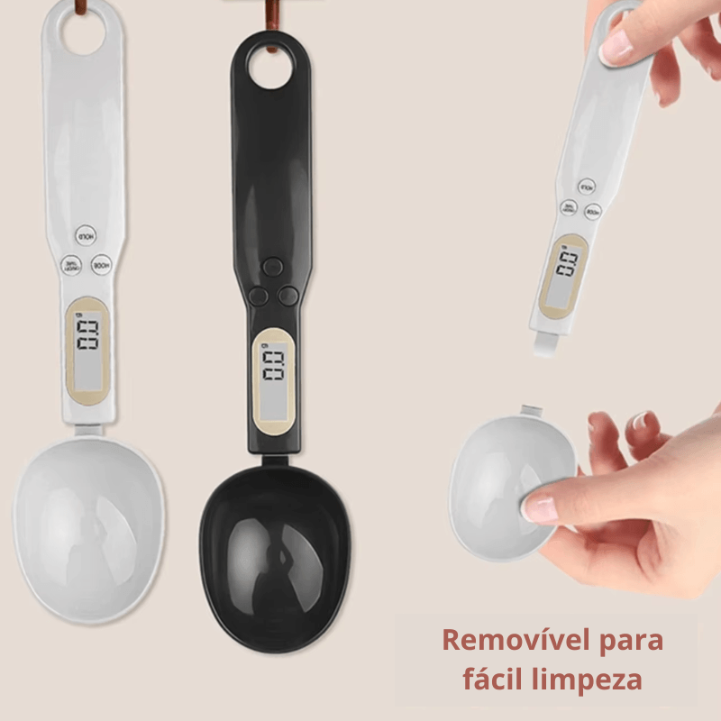 Colher de Pesagem Eletrônica Compacta - Digital, Precisa e Ideal para Cozinha, Academia e Receitas!