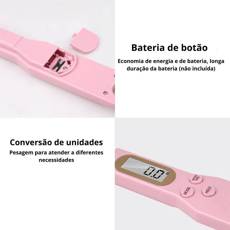 Colher de Pesagem Eletrônica Compacta - Digital, Precisa e Ideal para Cozinha, Academia e Receitas!